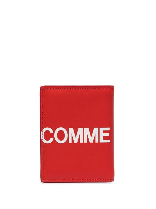 design bifold in pelle rossa stampa del logo sul davanti Comme des Garcons | SA0641HL2